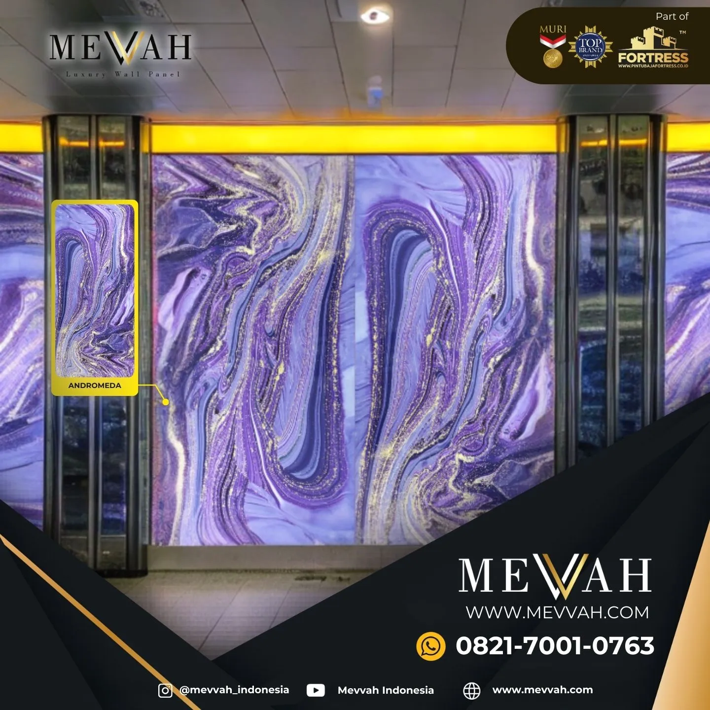 (MEVVAH) Wall Panel Marmer Pvc Ungu Di Sambas