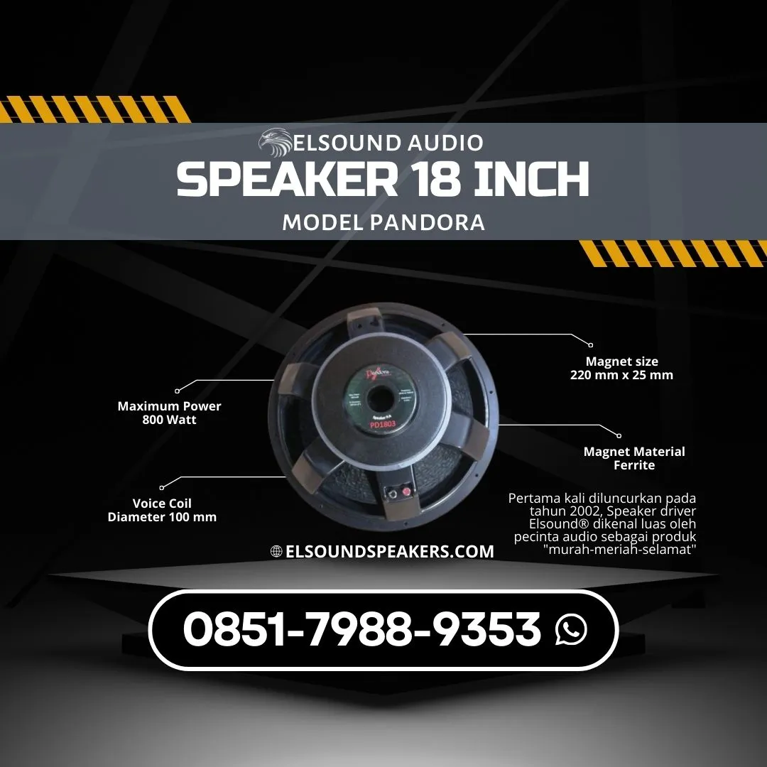 Speaker 18 Inch Elsound Audio di Jakasampurna Bekasi