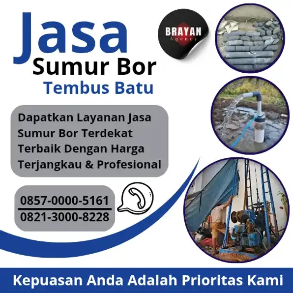 Jasa Sumur Bor Banyumas Tembus Batu 082130008228