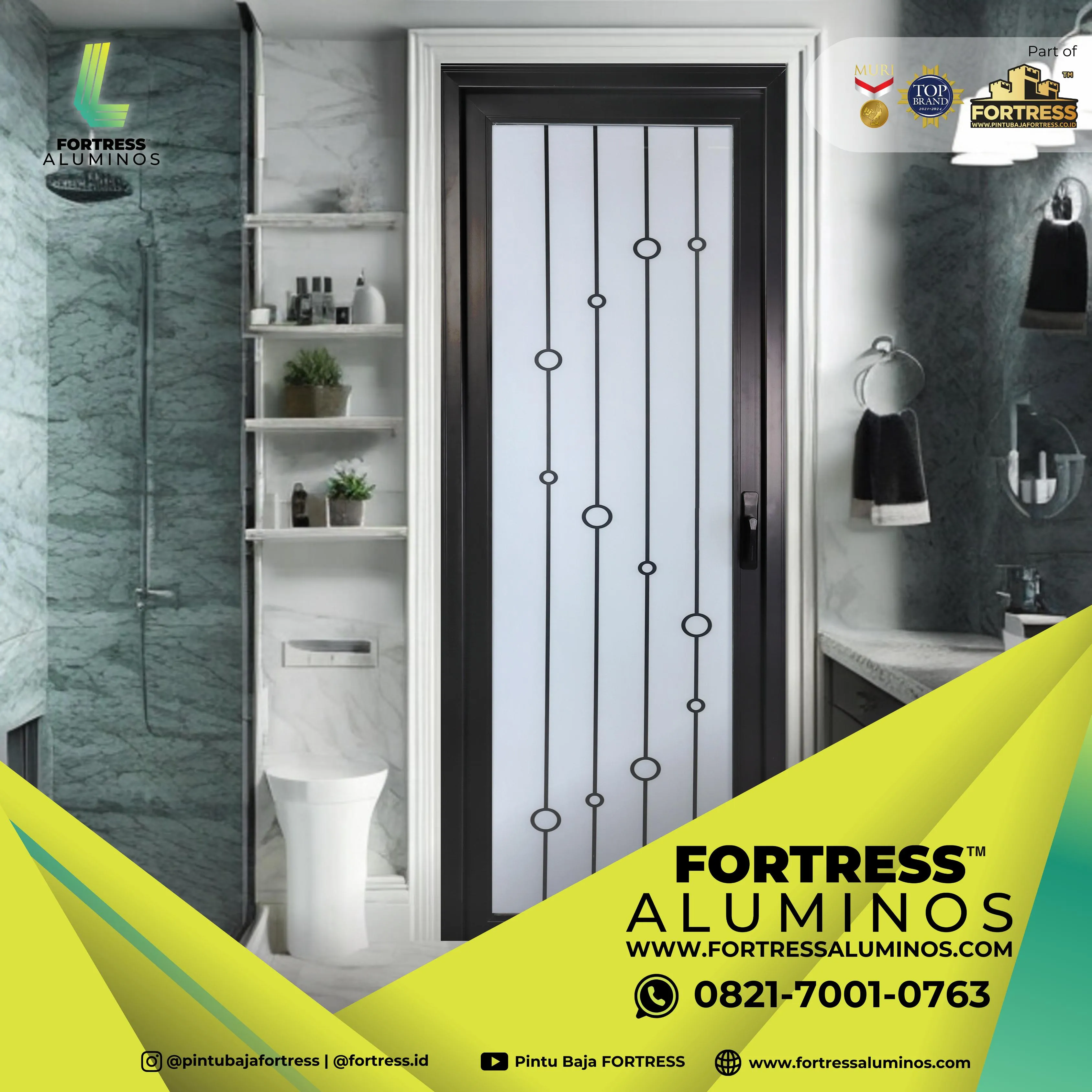 (ALUMINOS) Daun Pintu Kamar Mandi Aluminium Di Palu