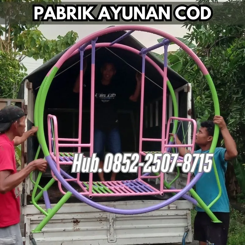 Hub 0852-2507-8715 PRODUKSI !! ayunan besi klasik Dan mainan playground outdoor Kec Margasari Tegal Bayar COD Free Ongkir