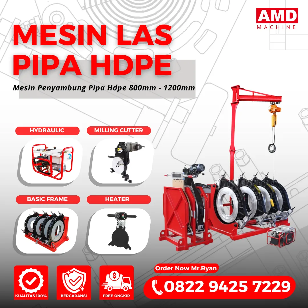 Mesin Sambung Pipa Hdpe 800mm | Mesin Pemanas Pipa Hdpe