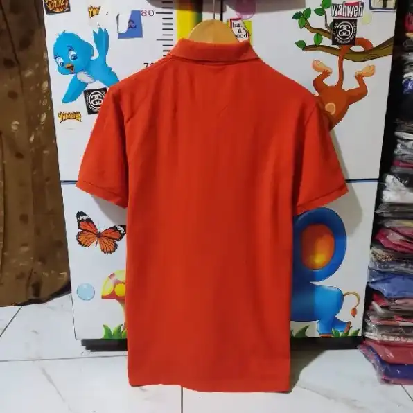 kaos polo shirt LACOSTE Big Logo colour Orange Size M