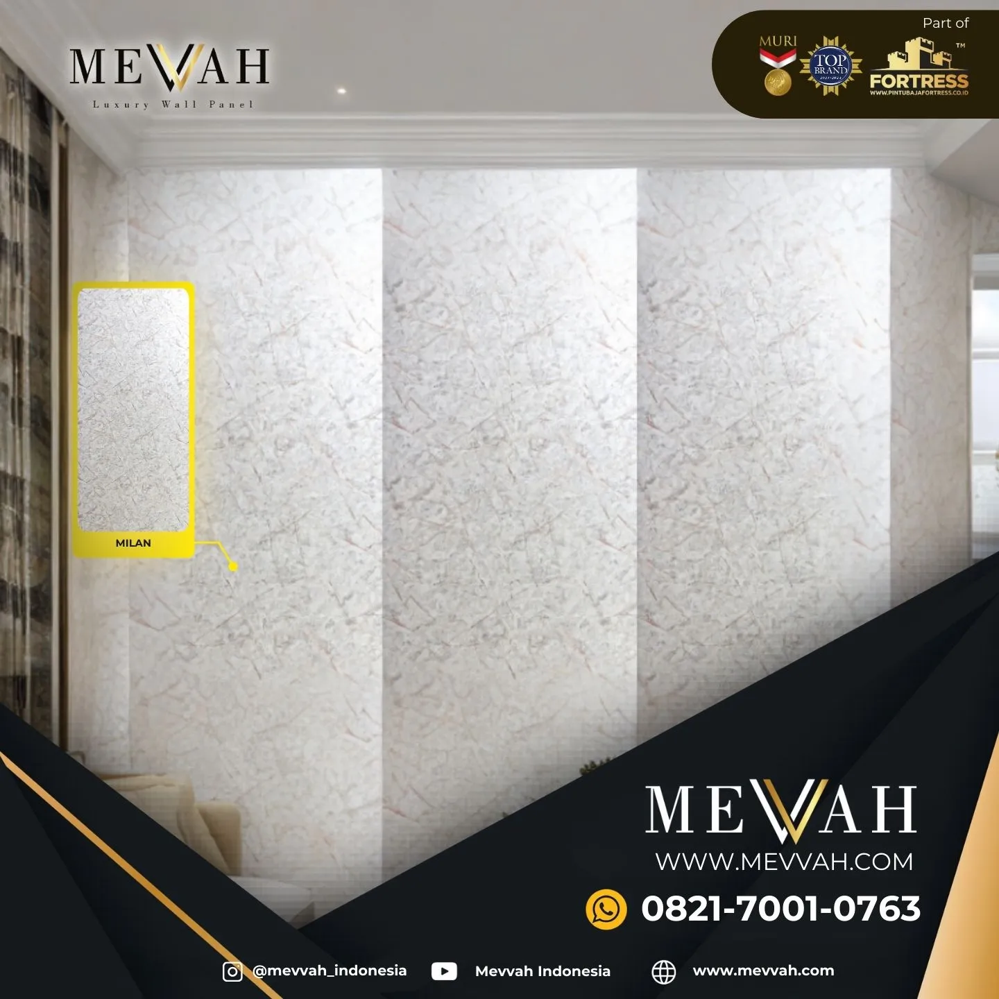 (MEVVAH) Wall Pvc Marble Panel Putih Di Sintang