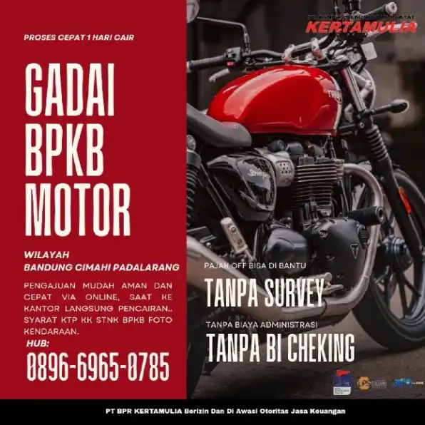 gadai BPKB motor Bandung 089669650785