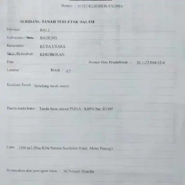 Dikontrakan 5, 6, 7, 8 are dst, Jl. Tengah I Bumbak Tegal Cupek Umalas Kerobokan Kuta Utara