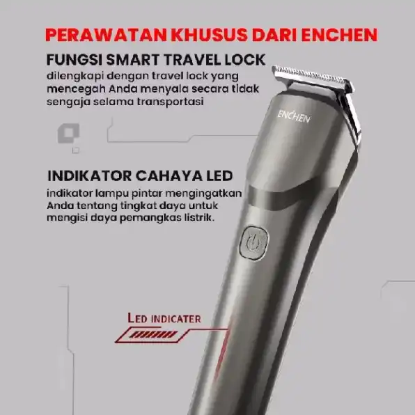 ENCHEN Beardo 2 Smart Cordless Hair Clipper Trimmer Type-C 5W 1200mAh Alat Cukur Elektrik Rambut Jen