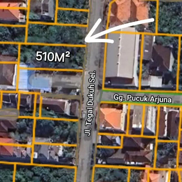 Dijual 5,1 are, Jl. Tegal Dukuh Selatan Penamparan Satelindo Gatsu Barat Denpasar