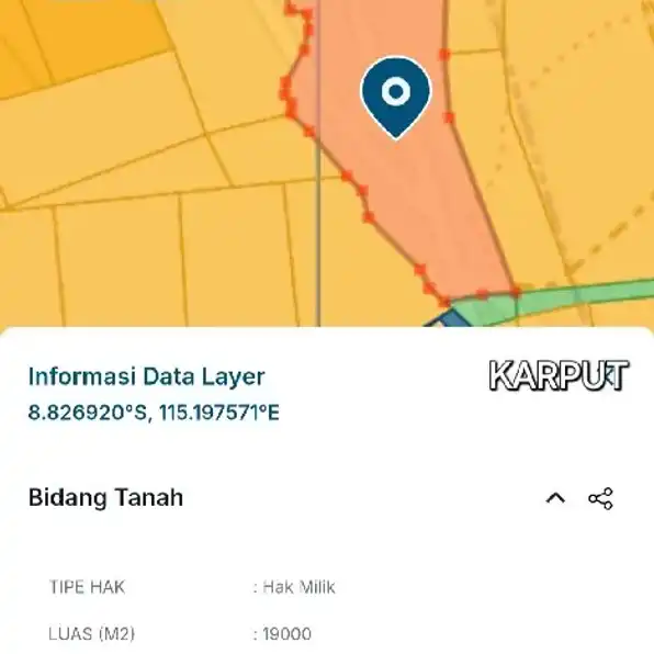 Dijual 1,9 Ha. Jl. Gayang Sari Sawangan Kutuh Kuta Selatan