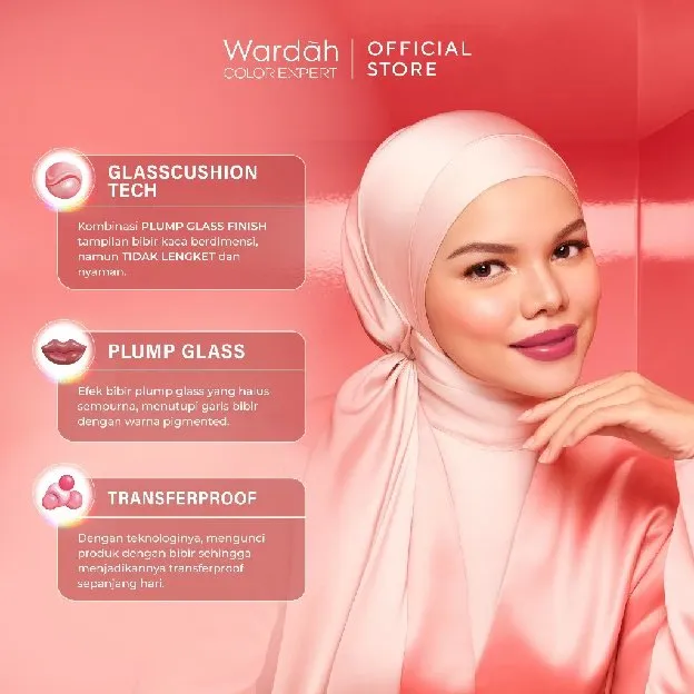 NEW! Wardah Glasting Liquid Lip - Hi-Pigmented Glass Color, Ringan, Tidak Lengket, Transferproof