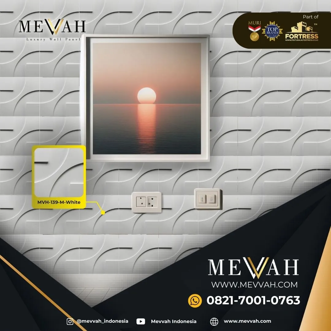 (MEVVAH) Wall Panel 3D Model Pvc Kamar Tidur White Di Melawi