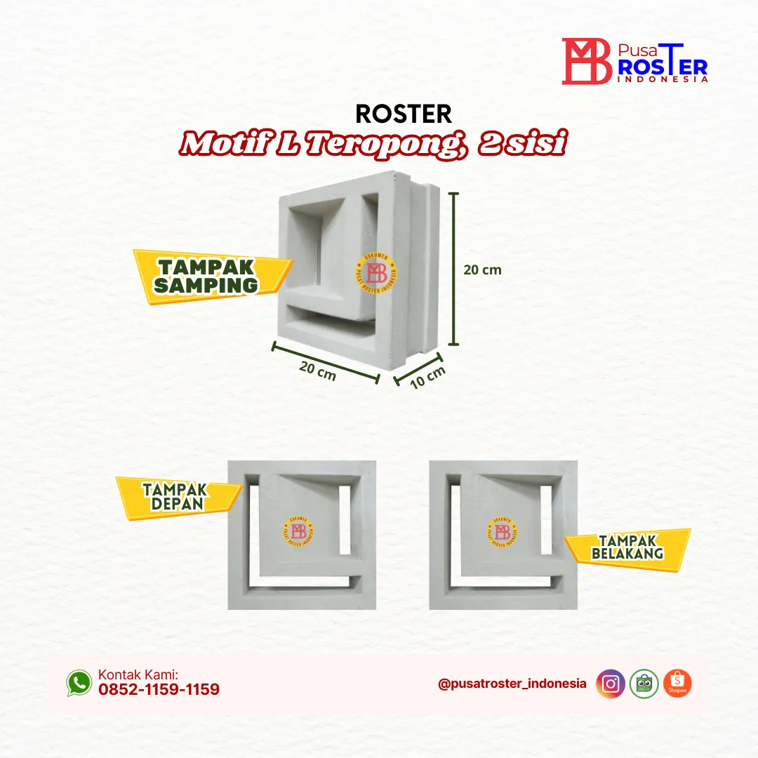 Roster Motif L Teropong, 2 Sisi