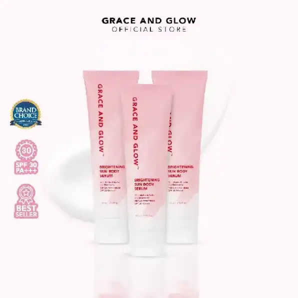 Grace and Glow Brightening Sun Lotion Body Serum SPF 30 PA+++ | Body Sunscreen Sunblock Badan Anti U