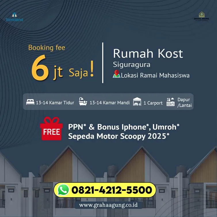 STRATEGIS T821-4212-5500 Rumah Dijual Graha Agung Malang