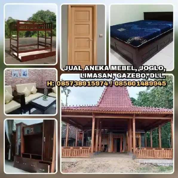 JUAL ANEKA MEBEL, JOGLO, LIMASAN, GAZEBO, DLL.H: 085738915974 / 085601489945>>