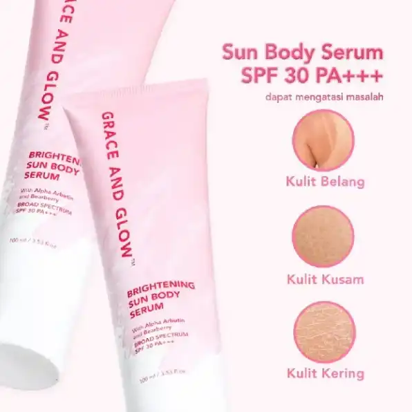 Grace and Glow Brightening Sun Lotion Body Serum SPF 30 PA+++ | Body Sunscreen Sunblock Badan Anti U