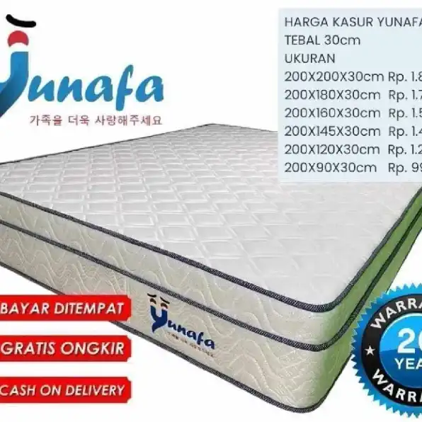 Kasur YUNAFA full busa super mewah murah garansi 20 tahun kempes ganti baru free ongkir cod