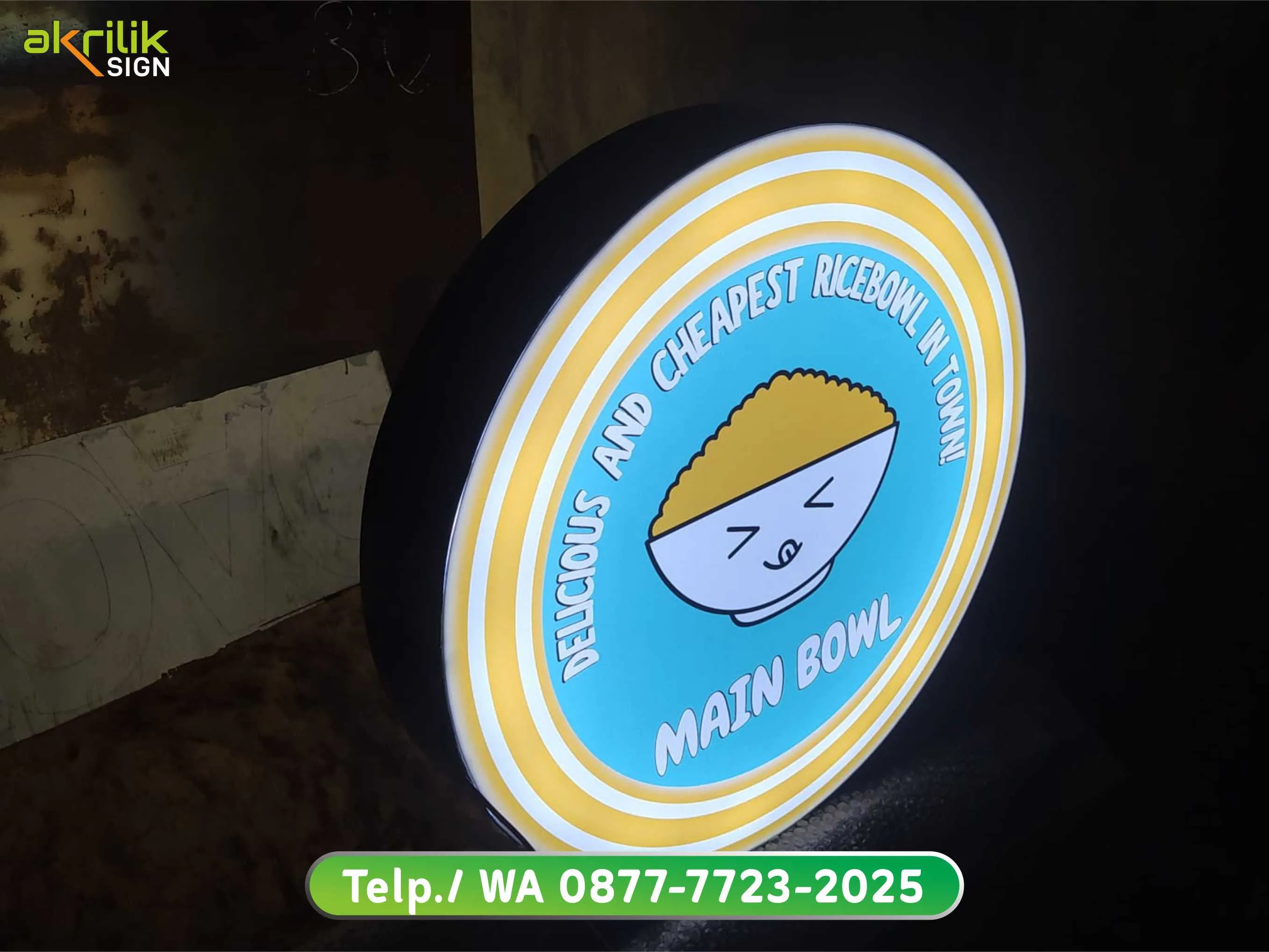 Sign Neon Box Bulat | Neon Box Akrilik