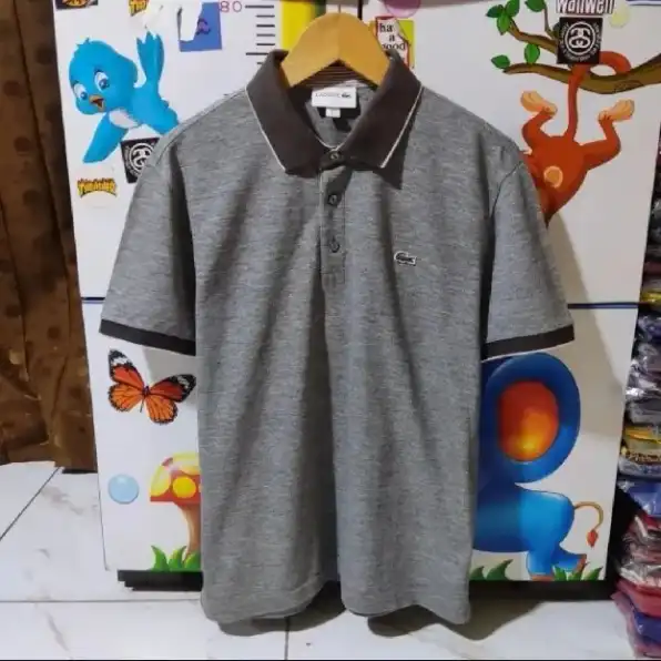 Kaos polo shirt Lacoste Grey colour Size M