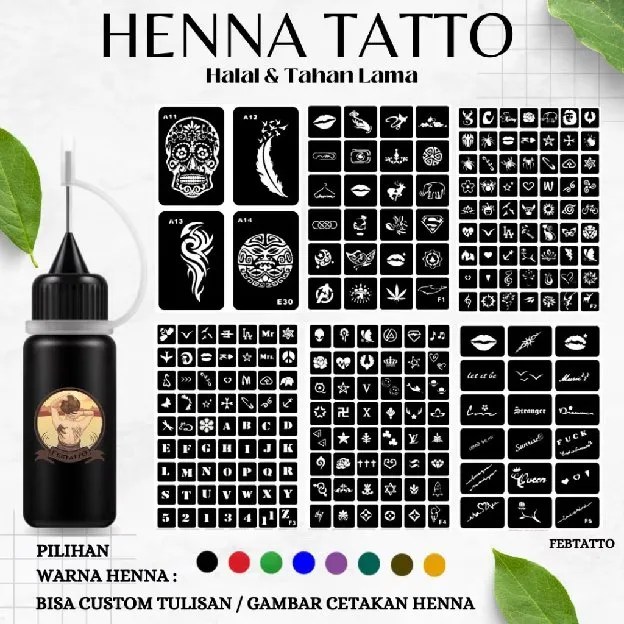 Henna Tato Halal Tahan Lama Bisa Custom Hena Kit