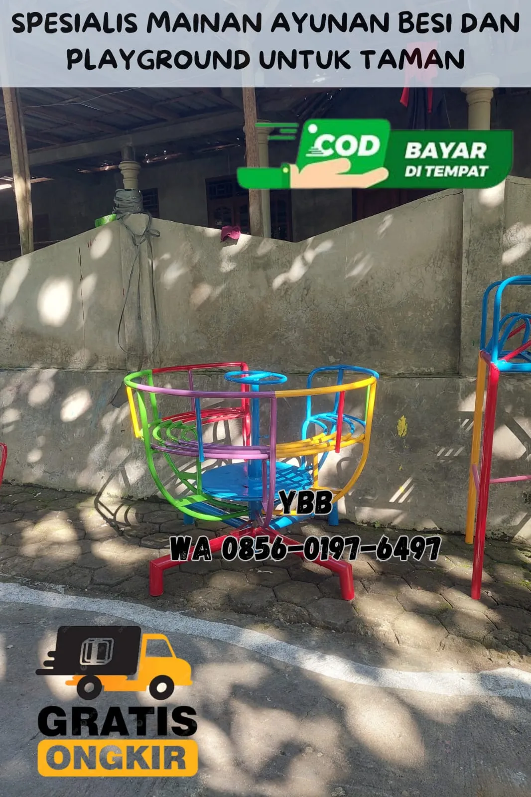 TERLENGKAP Produsen Playground outdoor dan Ayunan Besi Model Bulat untuk taman Bisa riques di Batang