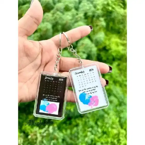 GANTUNGAN KUNCI KALENDER KEYCHAIN KALENDER GANTUNGAN KUNCI SIDIK JARI GANCI GANTUNGAN KUNCI COUPLE