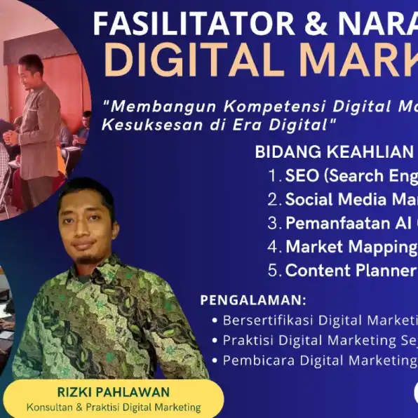 Berpengalaman 0858-9587-9128 Instruktur Narasumber Digital Marketing BNSP Kemenparekraf Sijunjung Batam RIZKI PAHLAWAN