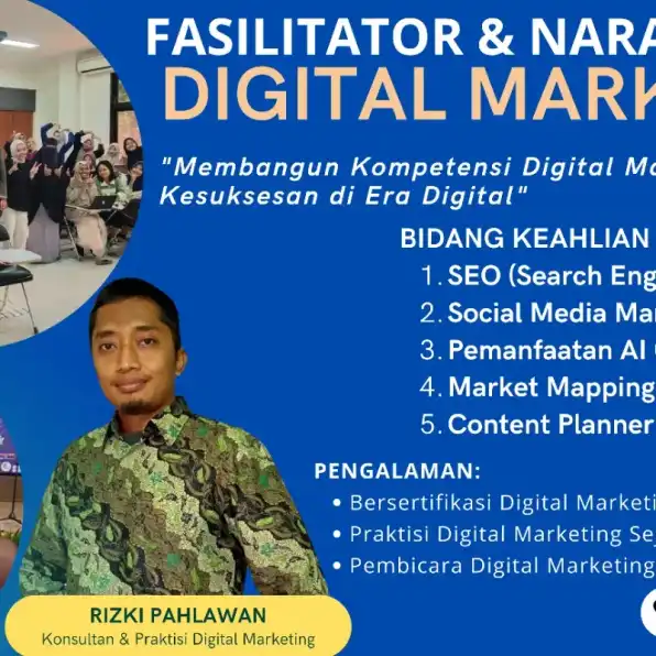 Bersertifikat BNSP 0858-9587-9128 Pembicara Narasumber Digital Marketing BNSP Kementerian Pariwisata & Ekonomi Kreatif Simalungun Banjarmasin RIZKI PAHLAWAN