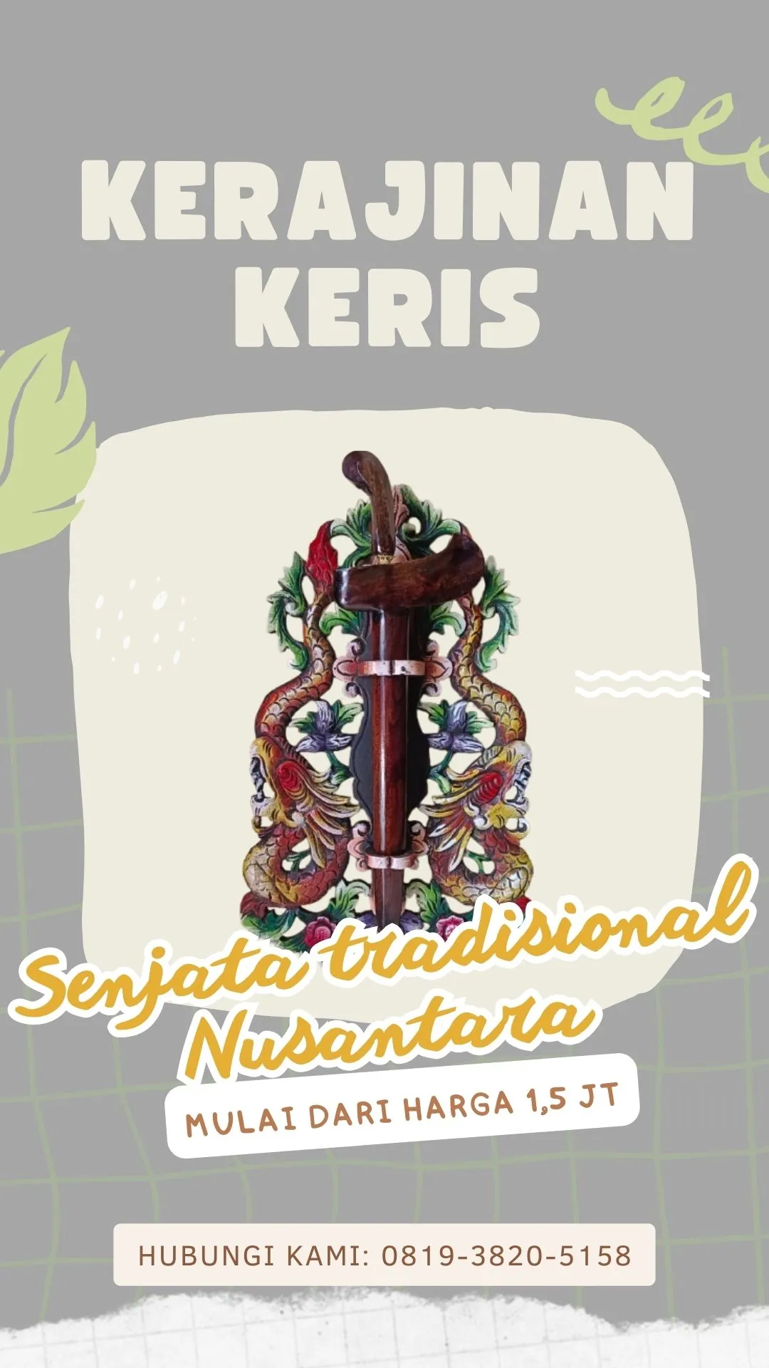 Megah 0819-3820-5158 Jual   Keris Bali Keris Madura  Seni Tebo Bogor Kerajinan Keris