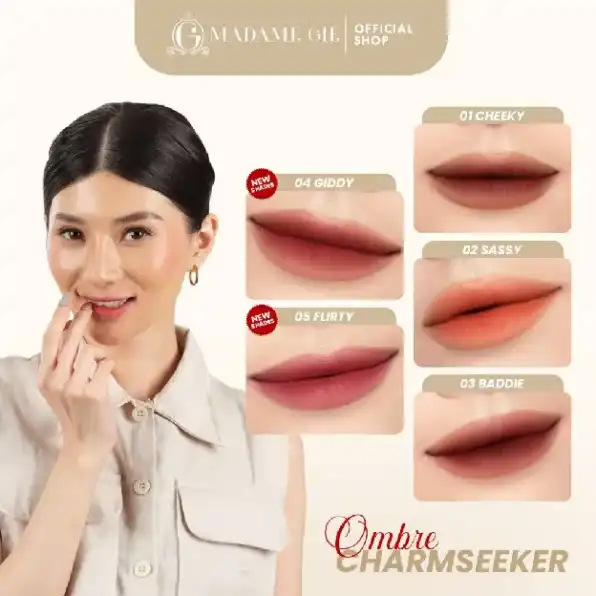 Madame Gie Charmseeker 2in1 Ombre - Make Up Lipstick Lip Matte Cream Soft Matte Finish Superstay