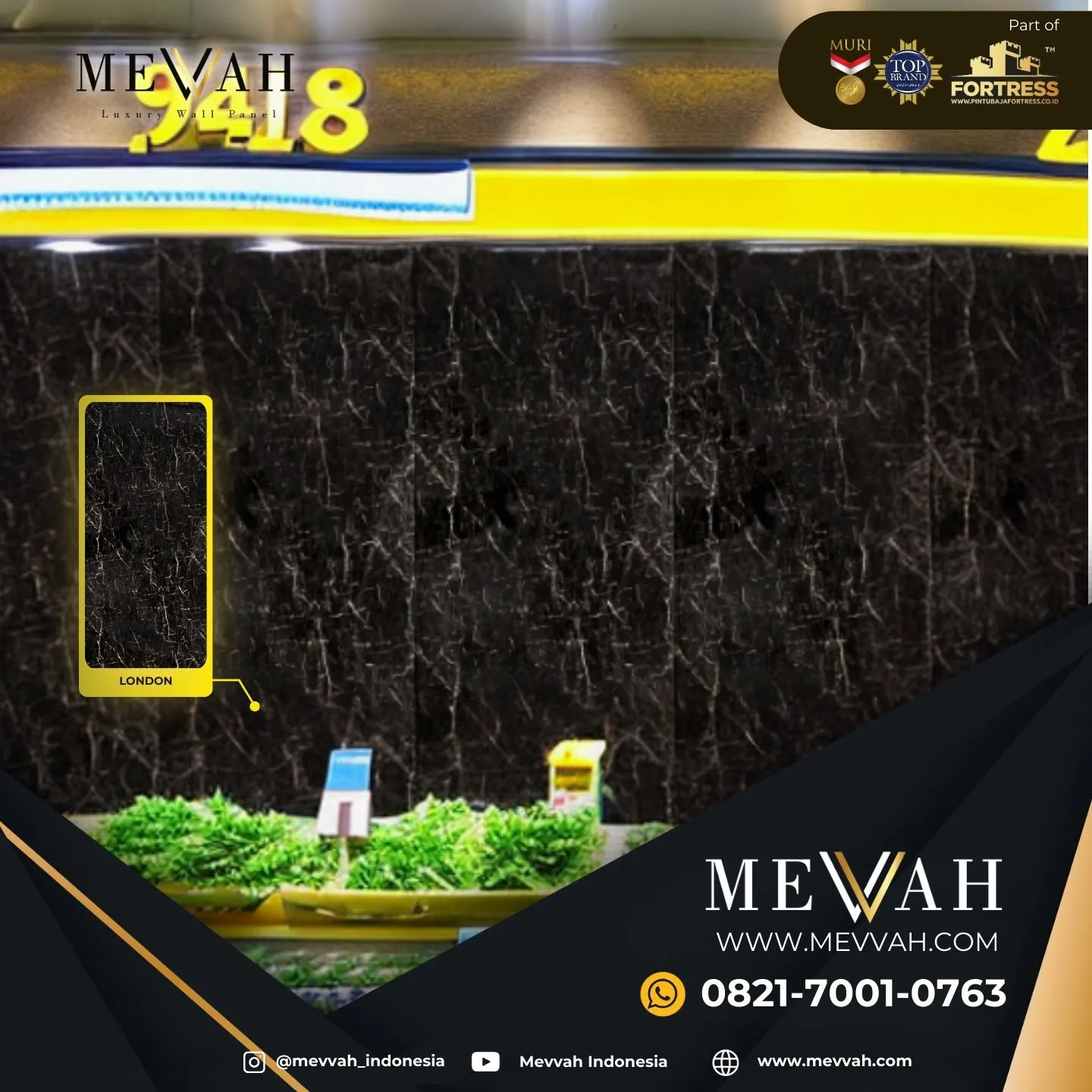 (MEVVAH) Wall Panel Motif Marmer Hitam Di Kapuas Hulu