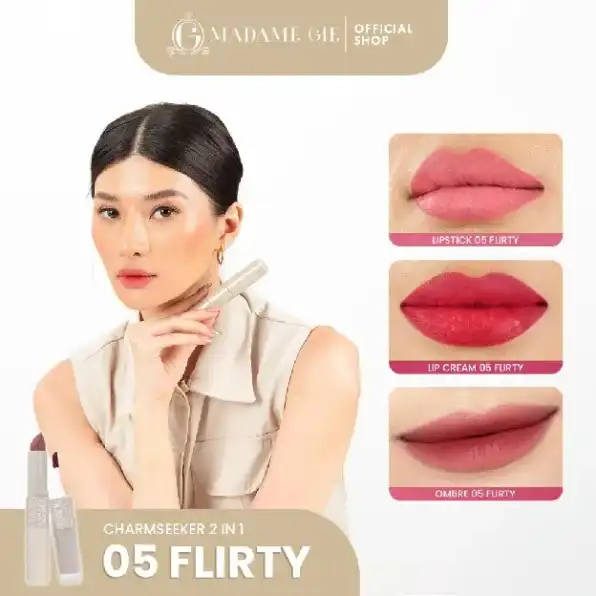 Madame Gie Charmseeker 2in1 Ombre - Make Up Lipstick Lip Matte Cream Soft Matte Finish Superstay