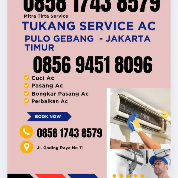 0856 9451 8096 Service Ac - Tukang Ac Sekitaran Pulo Gebang Jakarta Timur