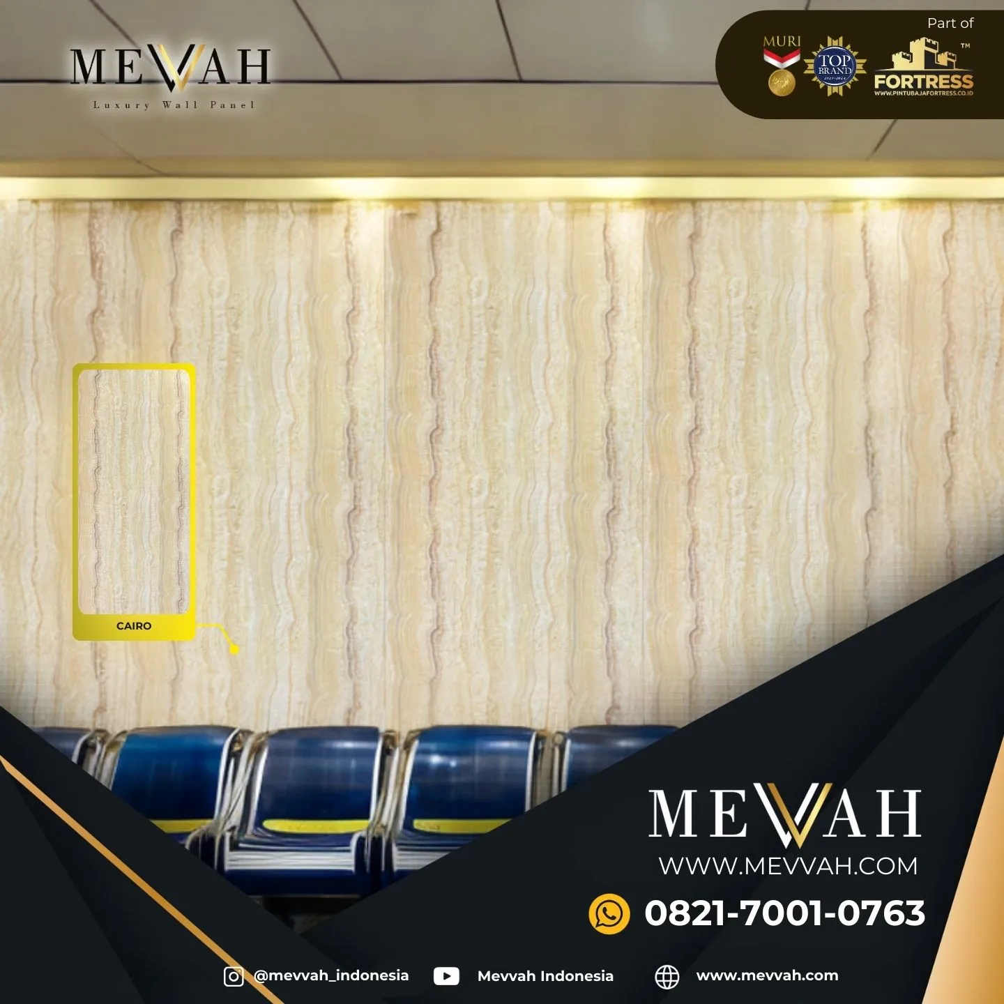 (MEVVAH) Wall Pvc Marble Krem Di Bengkayang