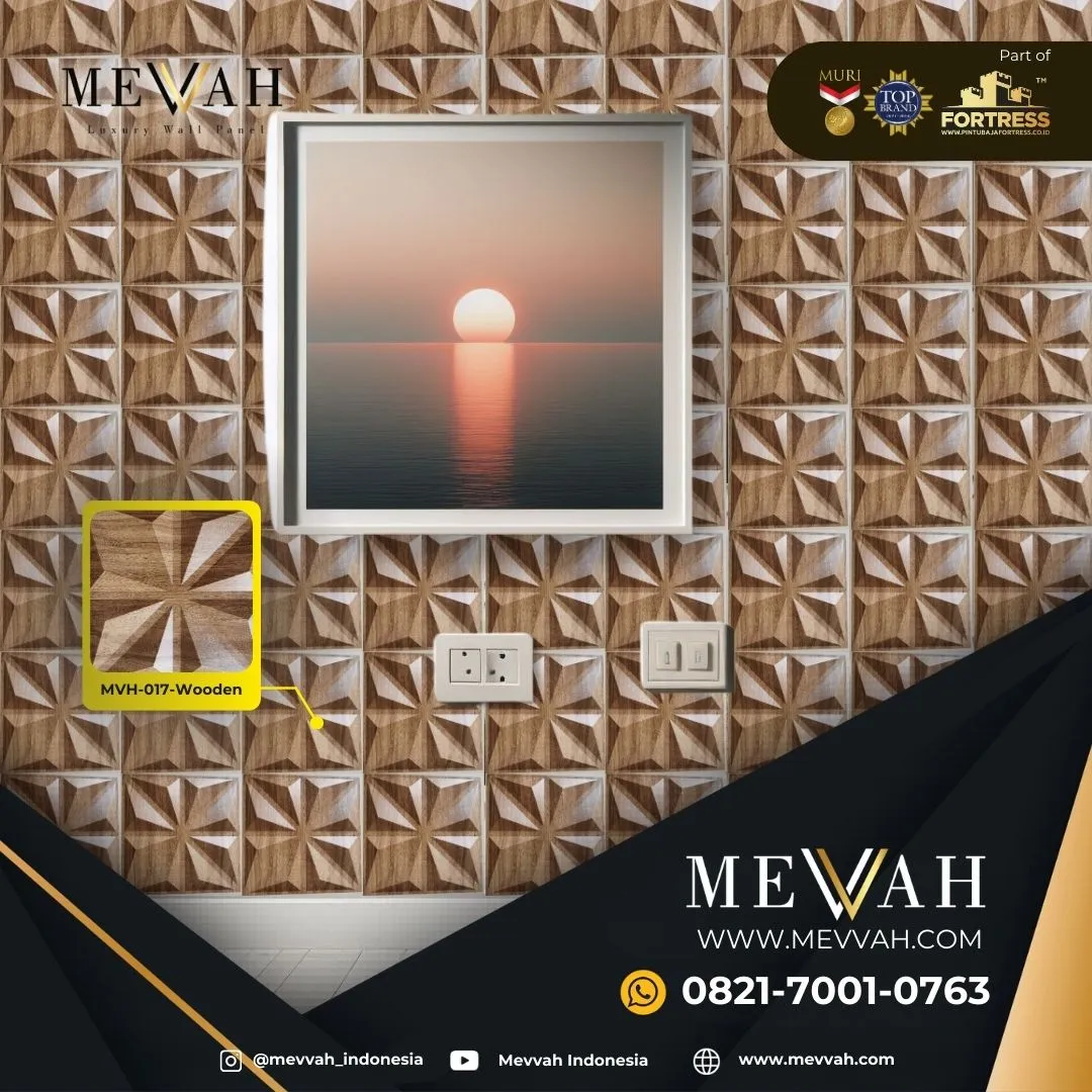 (MEVVAH) Wall Panel 3D Pvc Ruang Tamu Motif Kayu Di Sambas