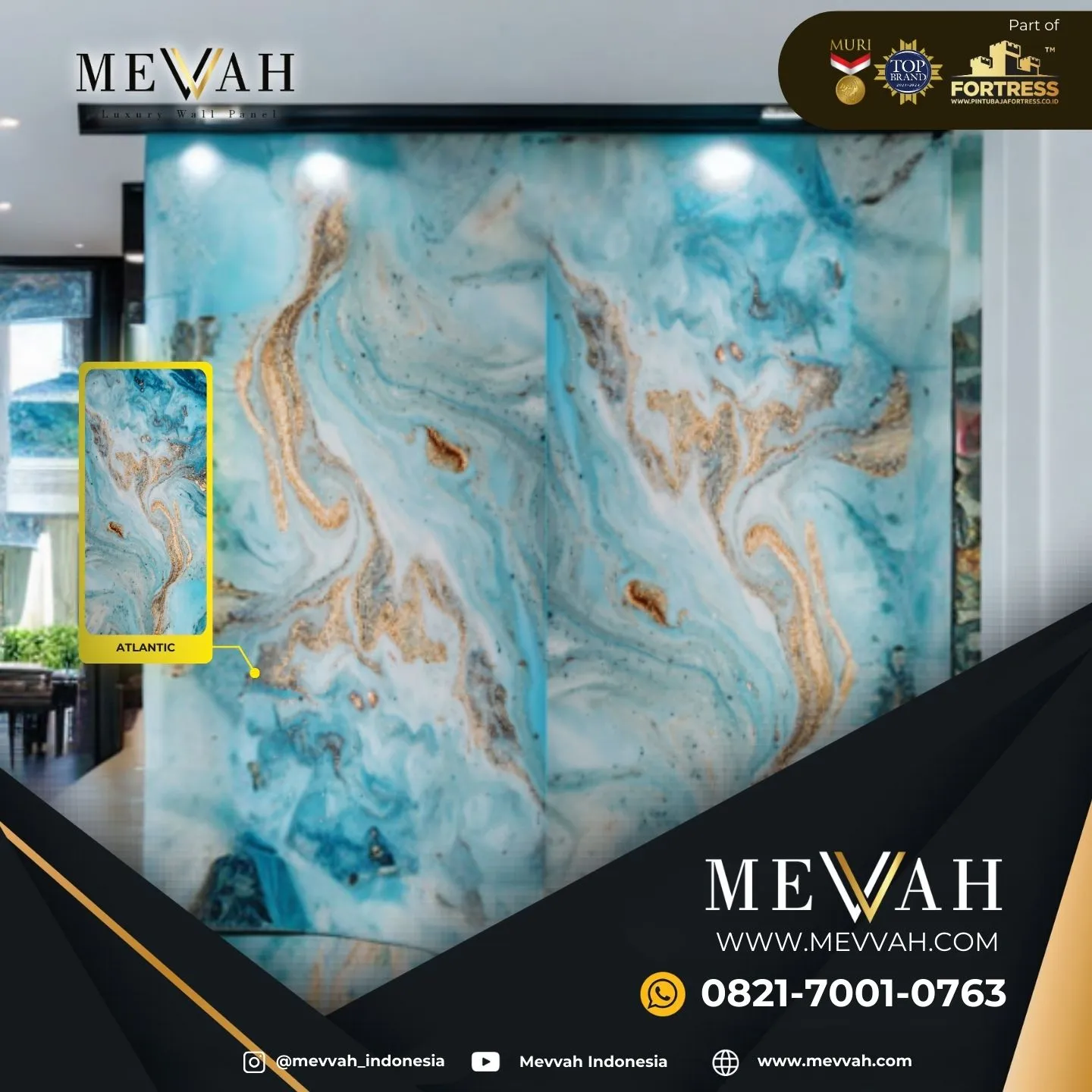 (MEVVAH) Marmer Panel Pvc Biru Di Ketapang