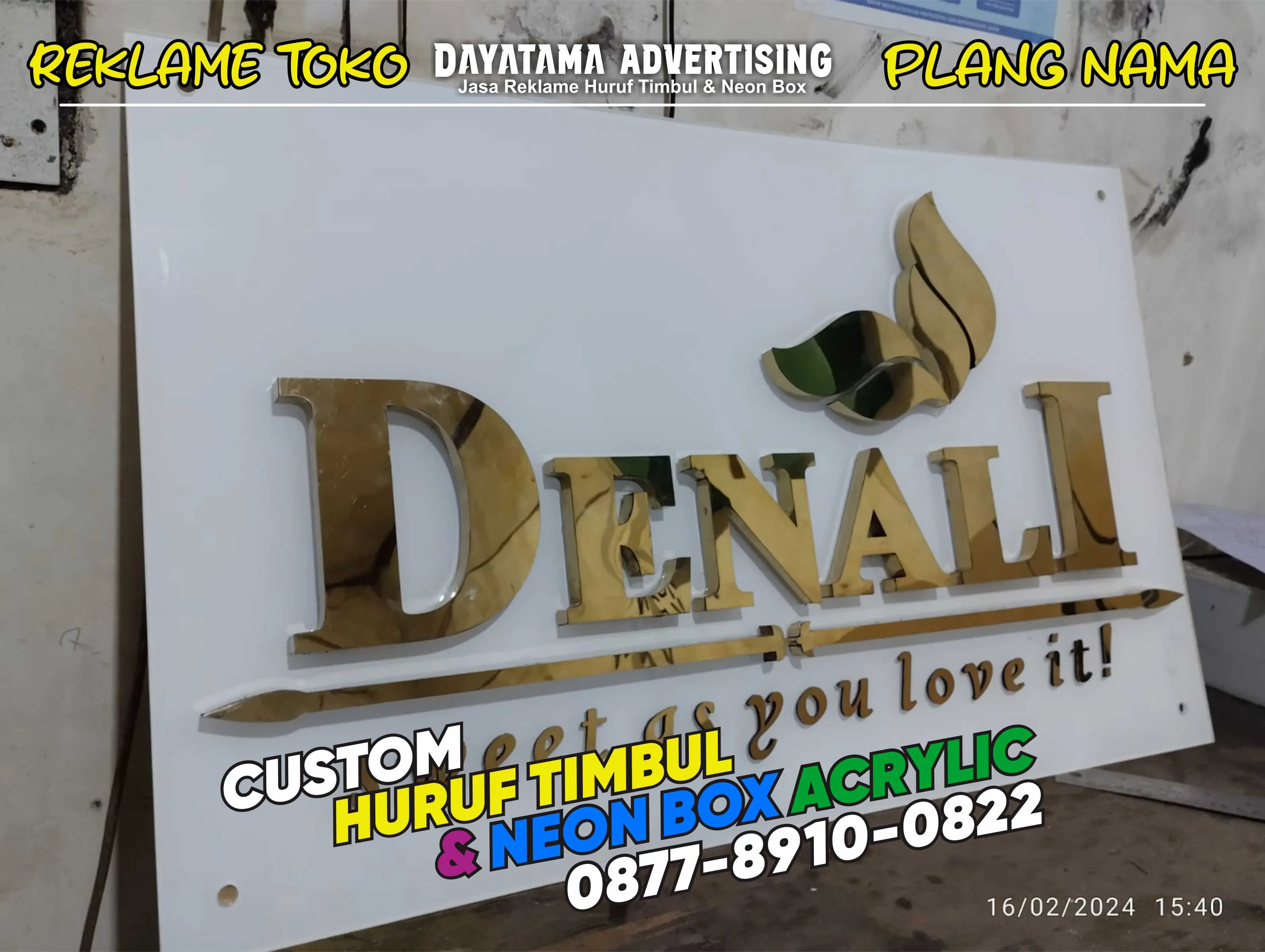 Signage Huruf Timbul Kantor - Papan Nama Indoor - Plang Usaha - Neon Box