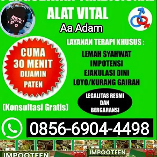 Pengobatan Terapi Vitalitas Pria Jakarta AA Adam Terbaik WA 0856-6904-4498