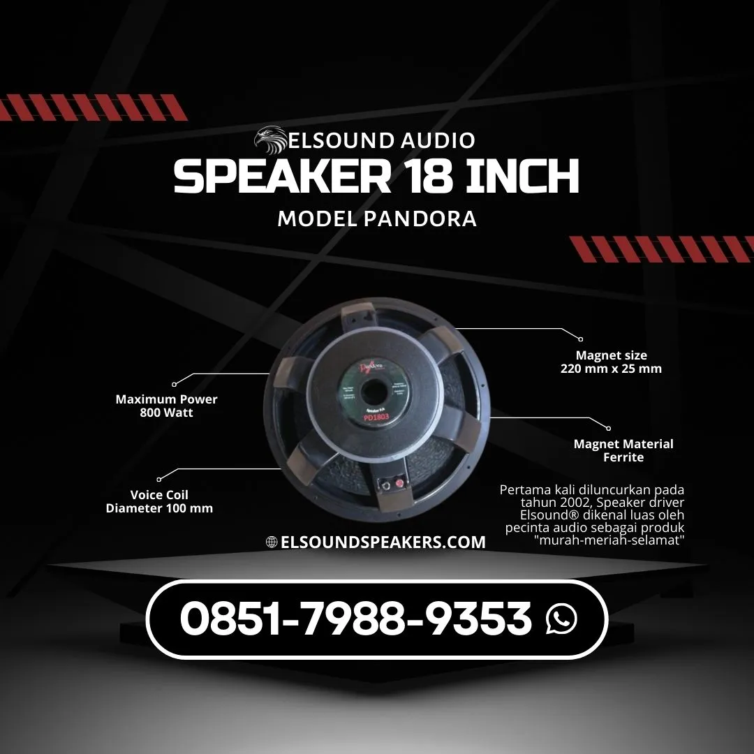 Speaker 18 Inch Elsound Audio di Jakasampurna Bekasi