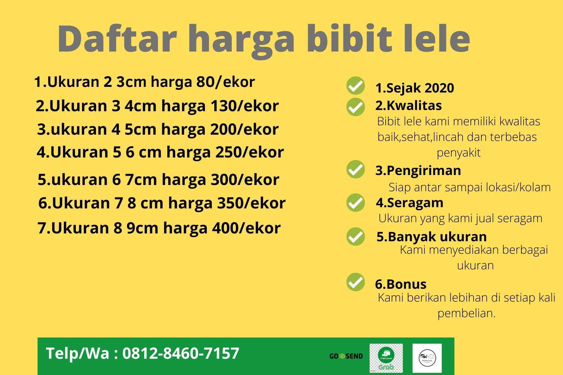 Lele super  Toko Bibit Lele Buat pakan ternak Bonus setiap pembelian Ciamis Cilacap