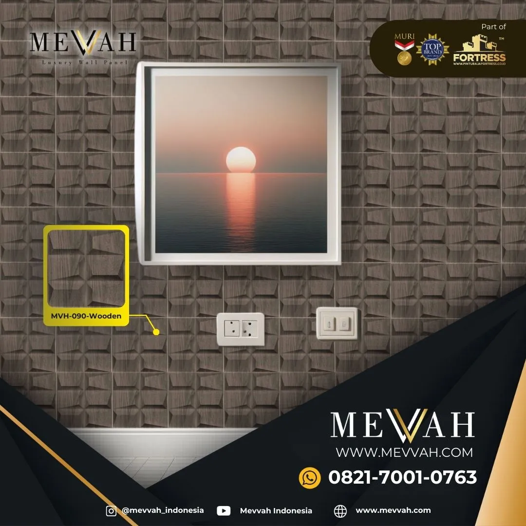 (MEVVAH) 3D Wall Decorative Panel Pvc Kamar Tidur Motif Kayu Di Landak