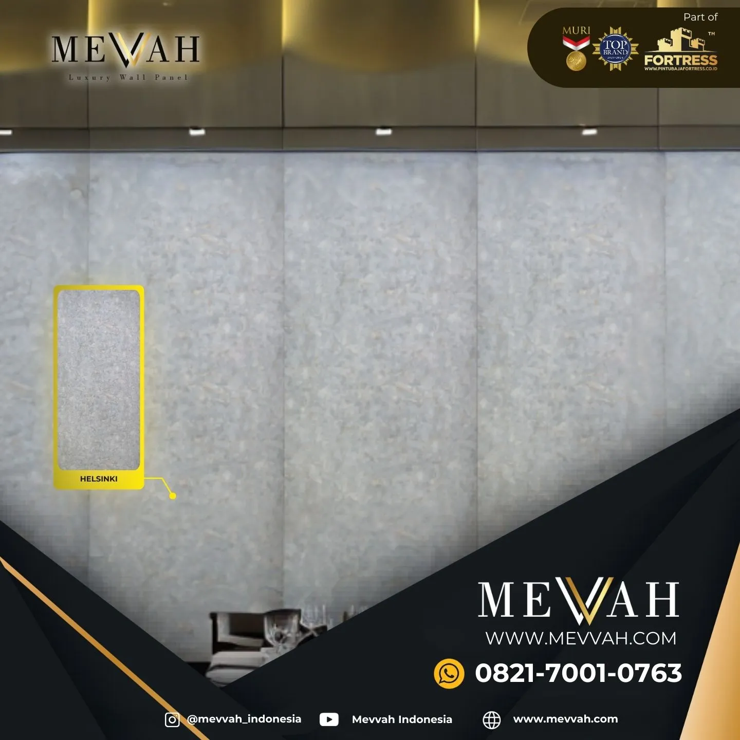 (MEVVAH) Marmer Panel Pvc Dekorasi Dinding Motif Corak Abu Abu Di Landak