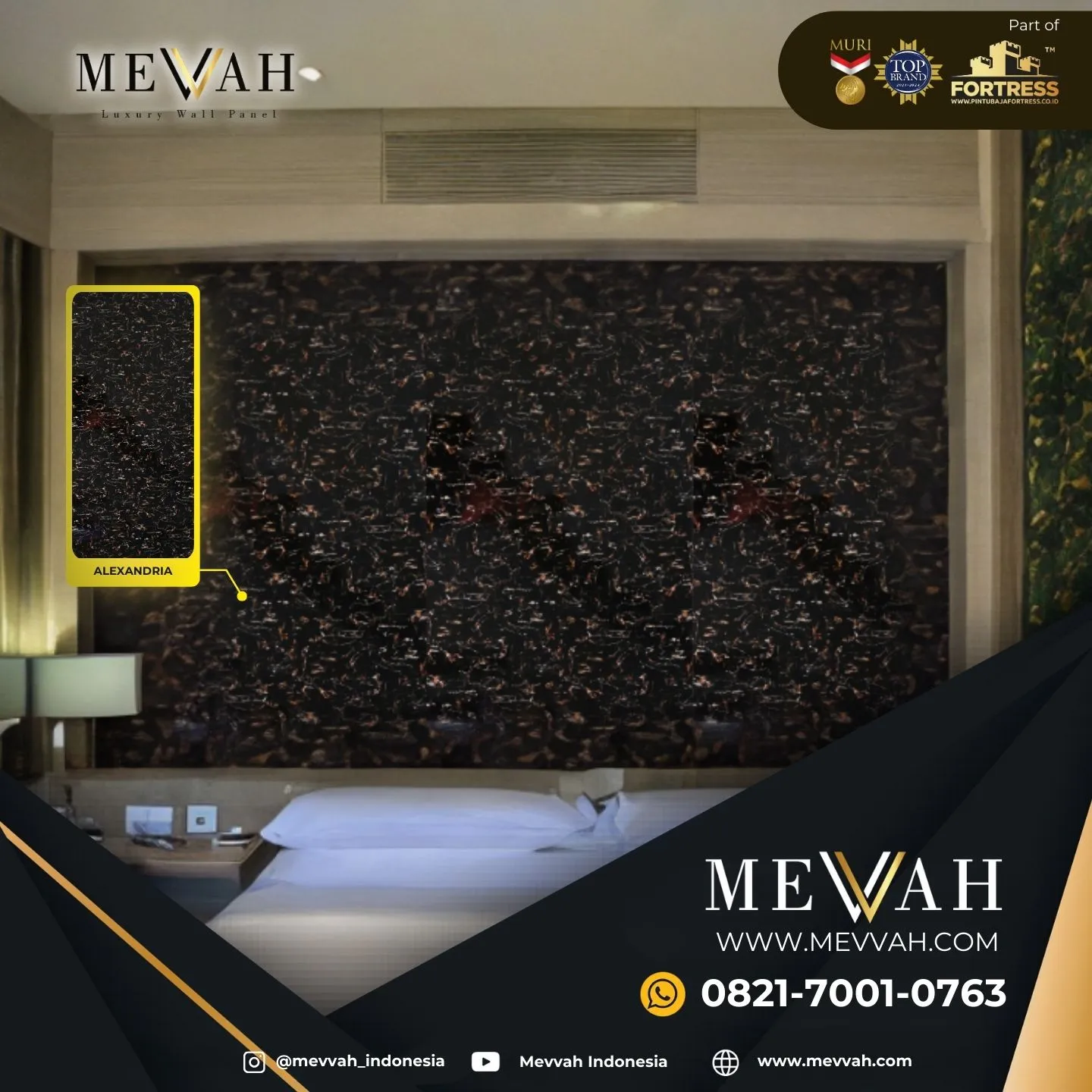(MEVVAH) Wallpanel Pvc Marmer Red Di Palu