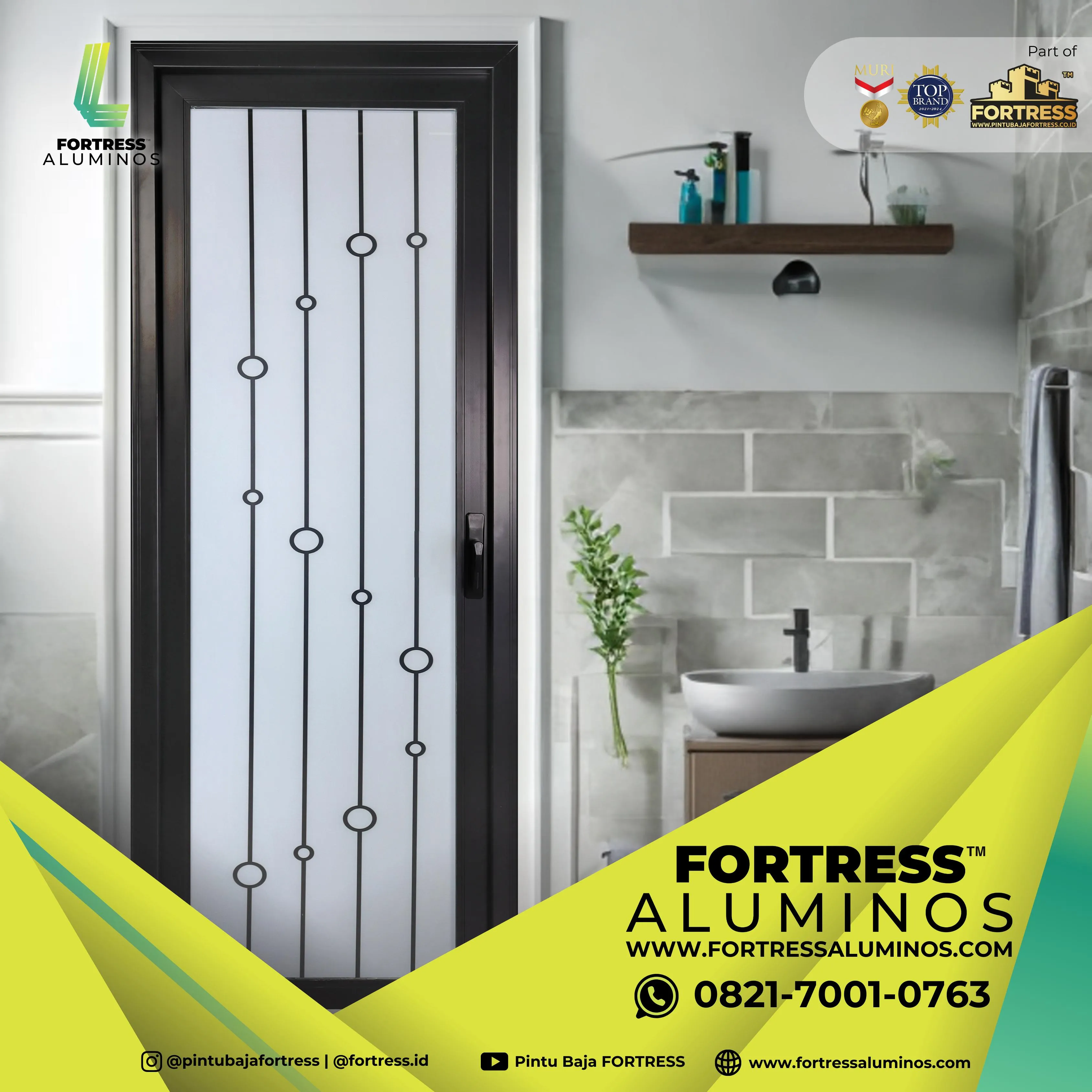 (ALUMINOS) Daun Pintu Kaca Aluminium Di Palu