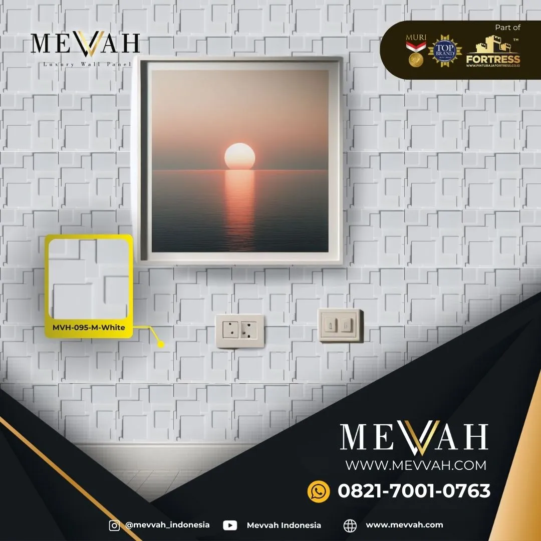 (MEVVAH) 3D Interior Wall Panel Pvc Kamar Tidur White Di Bengkayang