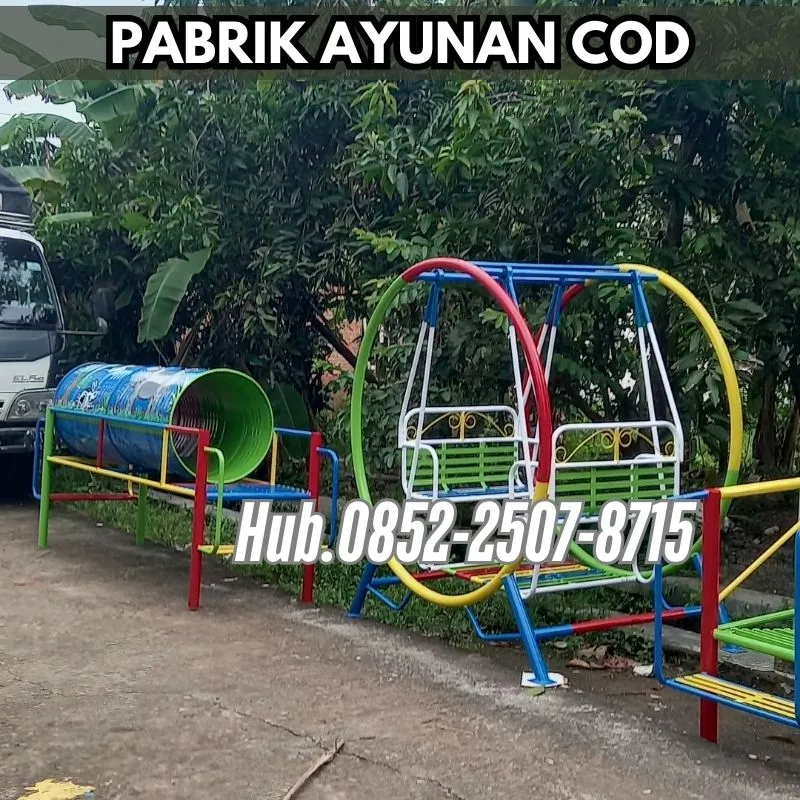 Hub 0852-2507-8715 PRODUKSI !! ayunan besi klasik Dan mainan playground outdoor Kec Paninggaran Pekalongan  Bayar COD Free Ongkir