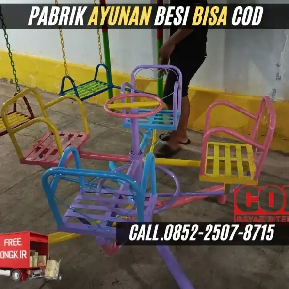 Hub 0852-2507-8715 PRODUKSI !! ayunan besi klasik Dan mainan playground outdoor Kec Samarang Garut  Bayar COD Free Ongkir