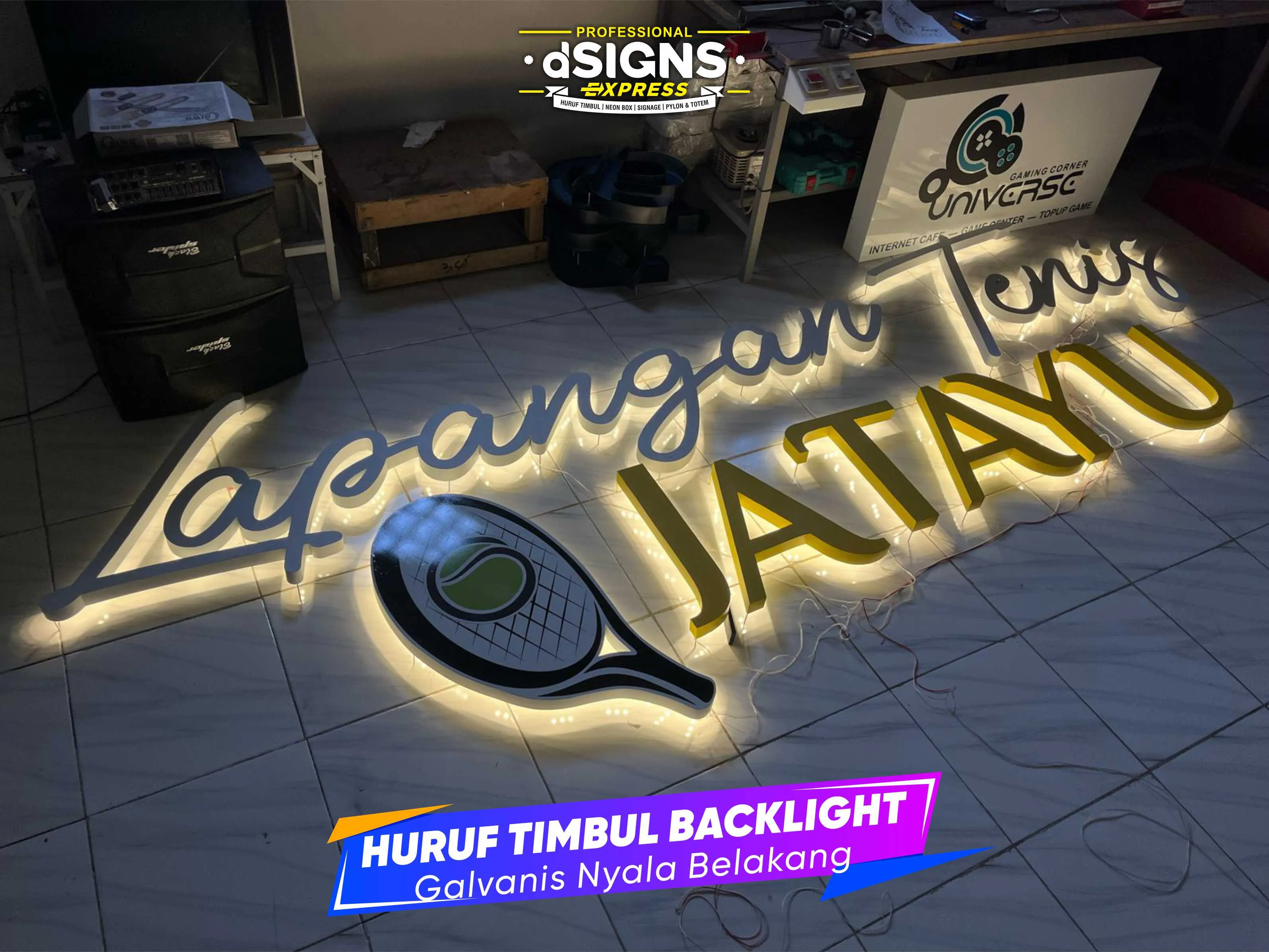 Papan Nama Logo Huruf Timbul LED