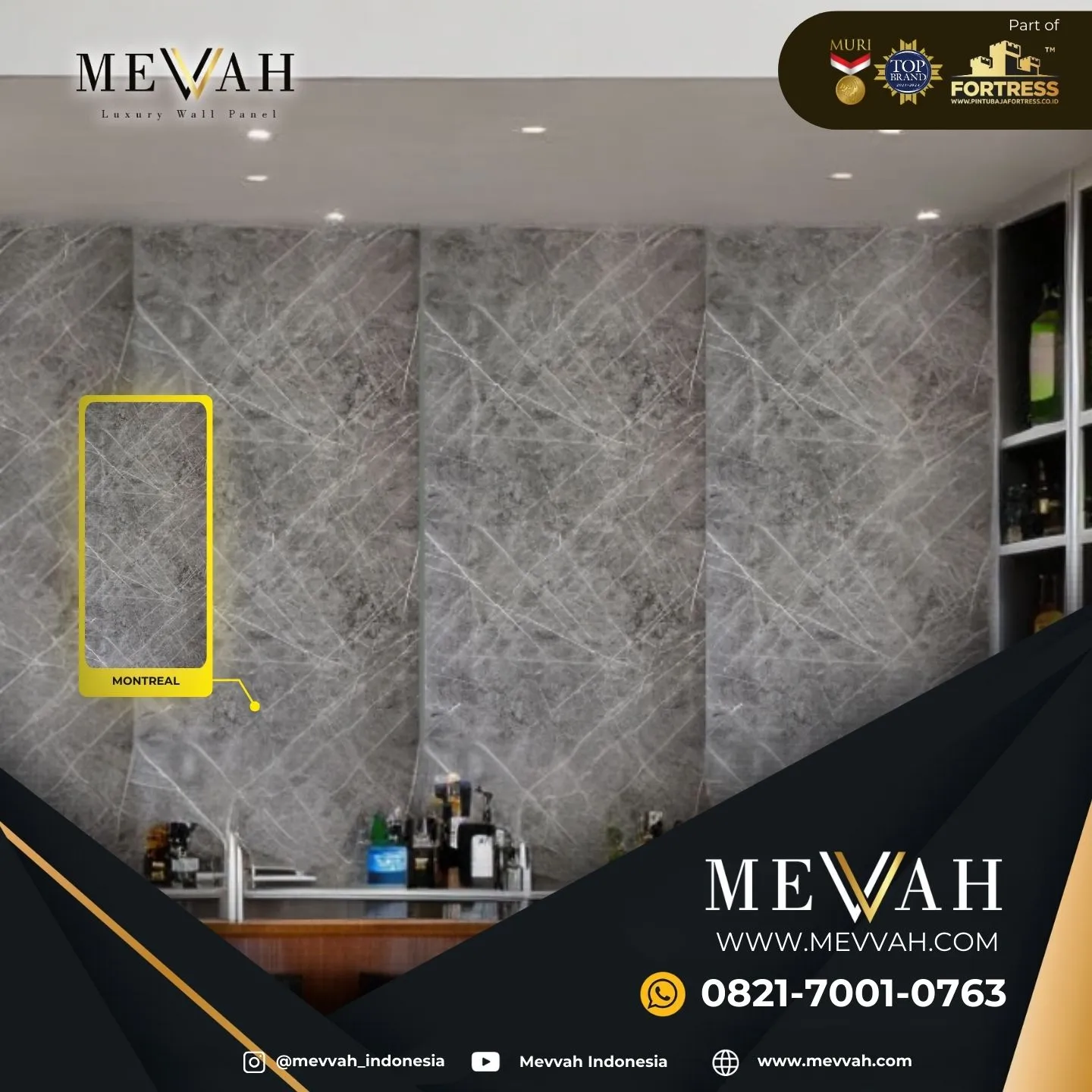 (MEVVAH) Wall Pvc Marble Abu Abu Di Singkawang