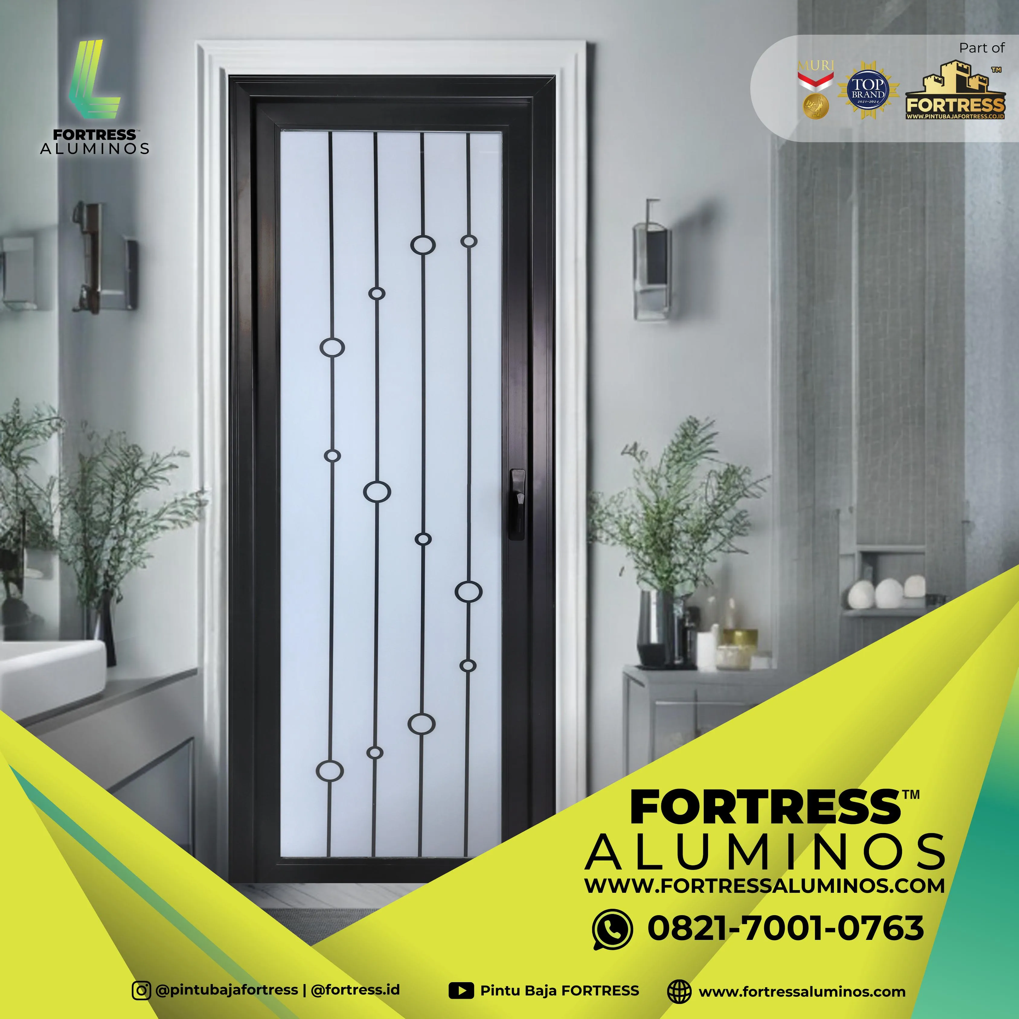 (ALUMINOS) Pintu Panel Aluminium Di Palu